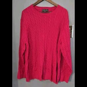 Brooks Brothers Sweater Men's 3XLT Fuchsia Pullover Stretch Supima Cotton